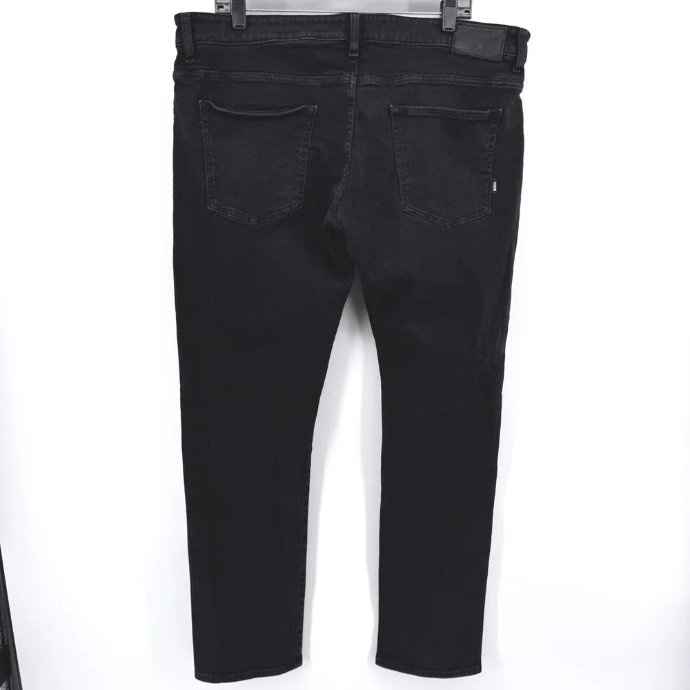 Hugo Boss Delaware Slim Fit Jeans Mens 40x32‎ Black Stretch Denim Pants